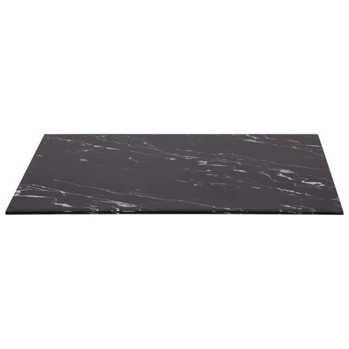 Dessus de table Noir Rectangulaire 100x62 cm Marbre