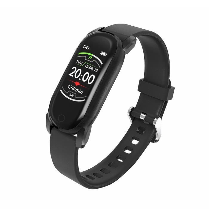 Max Montre Connectée YH6 Femme Noir Rappel Physiologique Fréquence Cardiaque Podomètre