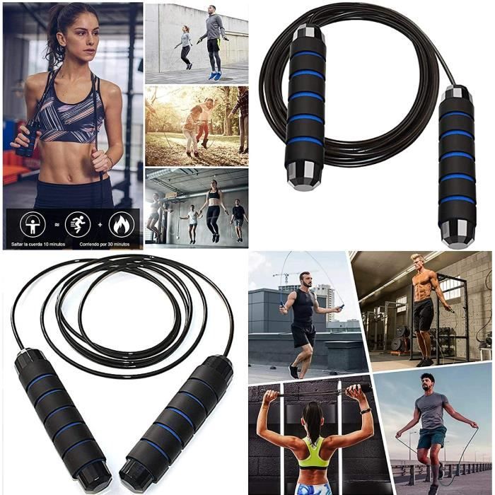 Steelmate Corde agrave sauter professionnelle, Crossfit adultes et enfants, Fitness Jumping, cordes en acier plume et argent, Jump