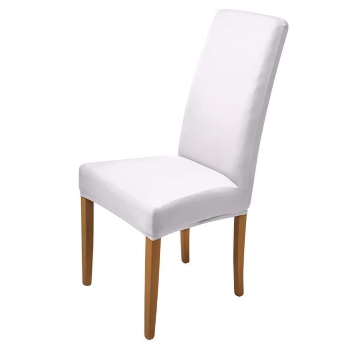 Beautissu Lot de 4 Housses Strech Mia pour Chaise - 45x45cm - Elegante Moderne - Coton - Bi-Elastique - Oeko-TEX