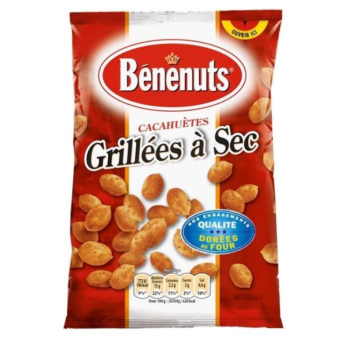 BENENUTS - Cacahuètes Grillées À Sec 120G - Lot De 4