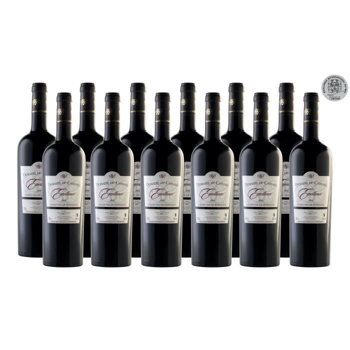 Lot de 12 bouteilles Vin Rouge Blaye Côtes de Bordeaux Domaine du Cassard - Cuvée Excellence - Médaille d'Argent