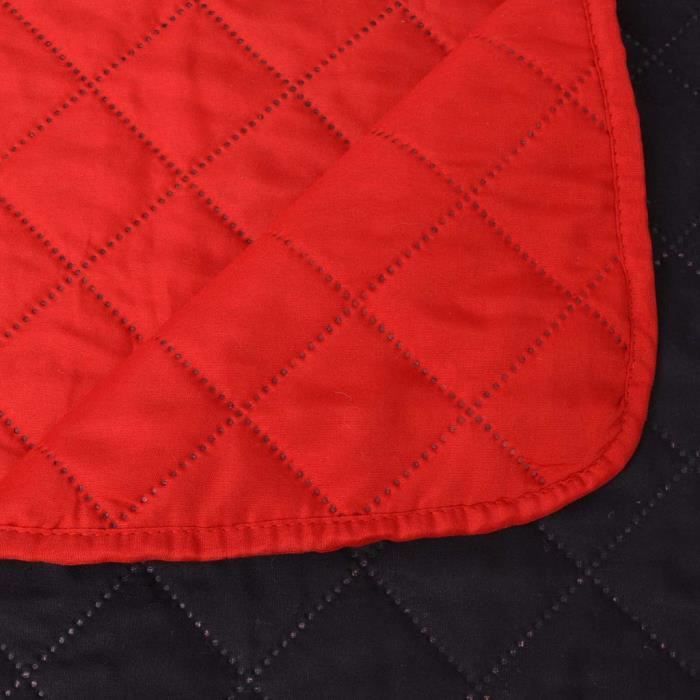 Couvre-lit matelassé double-face Rouge et noir 220x240 cm Type MLP
