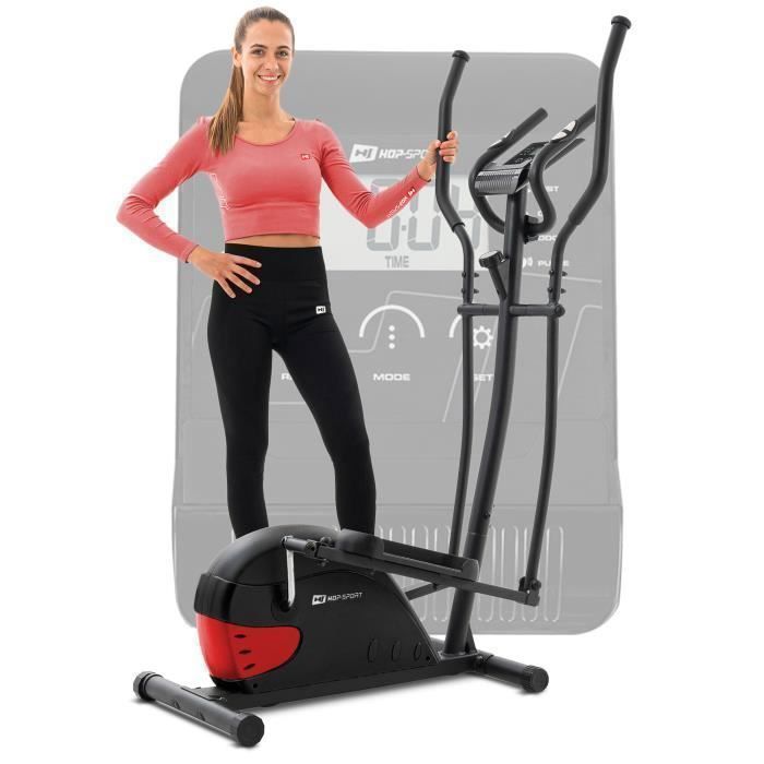 HS HOP-SPORT Vélo elliptique HS-003C Focus Ergomètre Nordic Walking (Rouge) - Poids Max 120 kg - Ordinateur