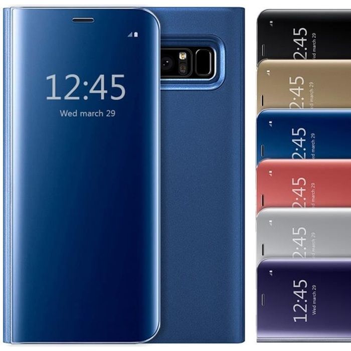 Etui Samsung galaxy Note 8 Clear View Flip Stand cover - Bleu