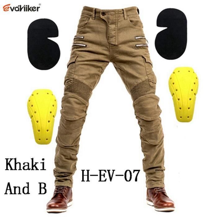 Pantalon de motocross à poche zippée Homme Moto Jeans Équipement de protection