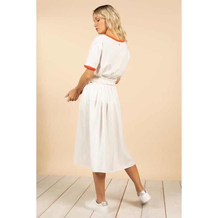 DEELUXE Jupe midi paper-bag GEORGIA Off White