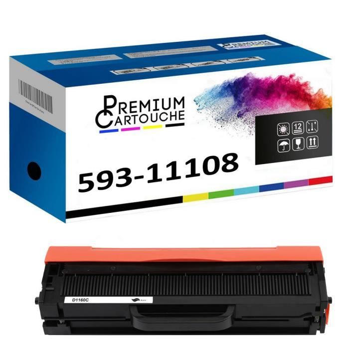 Toner 593-11108 HF44N Noir Compatible pour Dell B1100 Series B1160 B1160w B1163w B1165nfw Dell B1100 Series B1160 B1160w B1163w B116