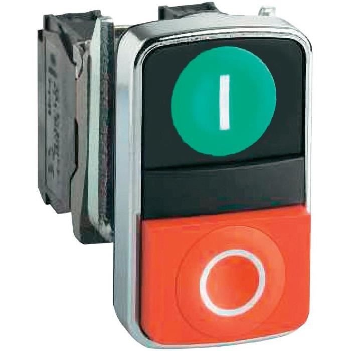 Tête pour bouton-poussoir double vert, rouge mo…