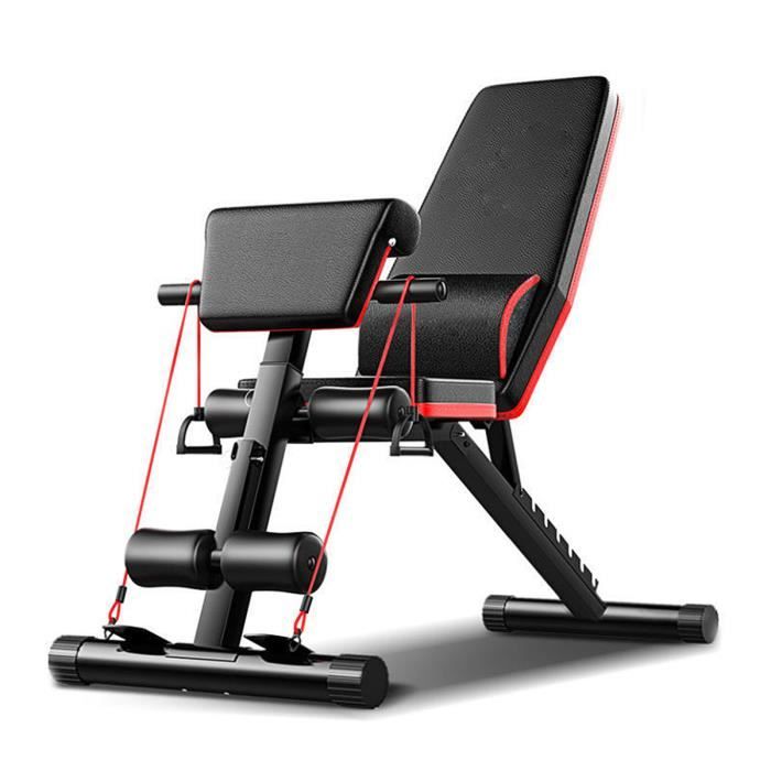 TEMPSA 4 en 1 Banc d'Haltères Pliable 7 Dossier de Vitesse Asseoir AB Banc de Fitness Abdominal Équipement