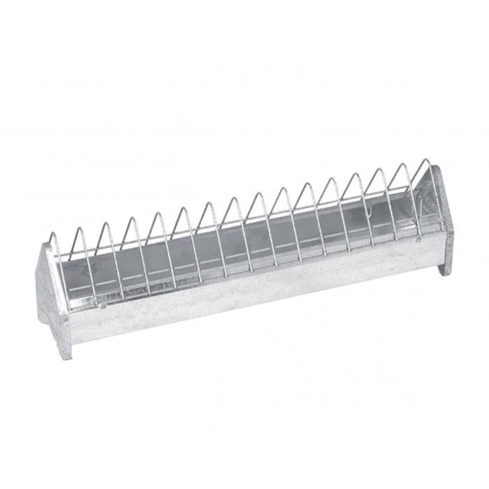 Mangeoire galvanisé pour poules. 75 cm. basse cours.-Vadigran 15 Gris