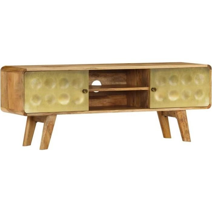 vidaXL Meuble TV Bois de manguier massif 120 x 30 x 45 cm