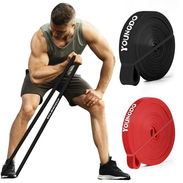 Lot de 2 Bandes de Resistance Bande Elastique Fitness Musculation Exercice Gym Sport Pilates Yoga Athlètes Danseurs