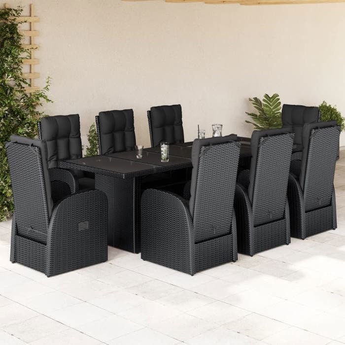 Ensemble à manger VIDAXL 9 pcs résine tressée - vue 2