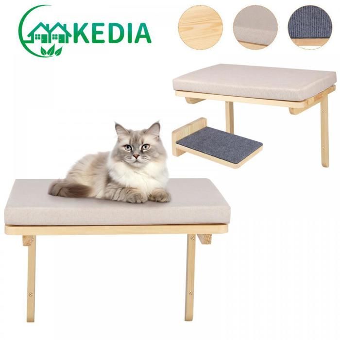 Comparer les prix de KEDIA.Hamac Chat Etagere Arbre a Chat Mural avec 2 Griffoirs en Sisal Perchoir Mur Escalade Lot de 3