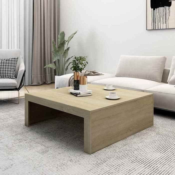 Table basse Table de salon VIDAXL Chêne sonoma 100x100x35 cm Bois dingénierie T291