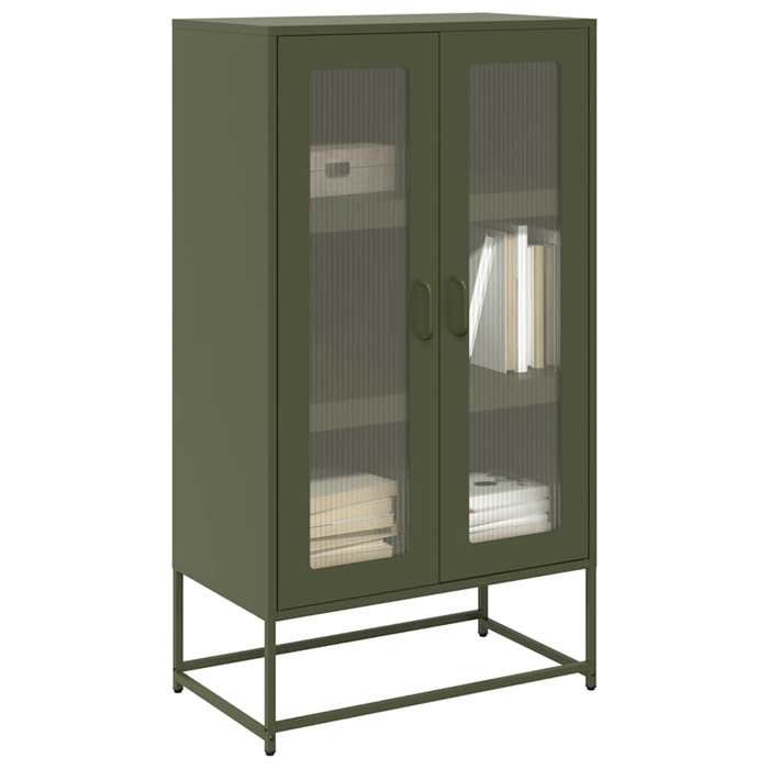 vidaXL Buffet haut vert olive 68x39x123 cm acier 853360