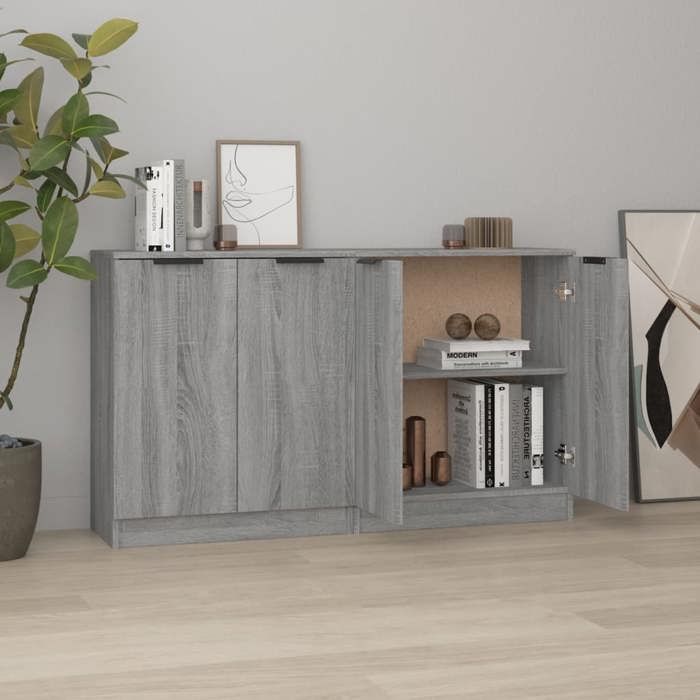 SALE 2025Buffets bahut vaisselier - Buffets - Lot de 2 - Sonoma gris - 60x30x70 cm - bois dingénierie 34 24 Kg 6353
