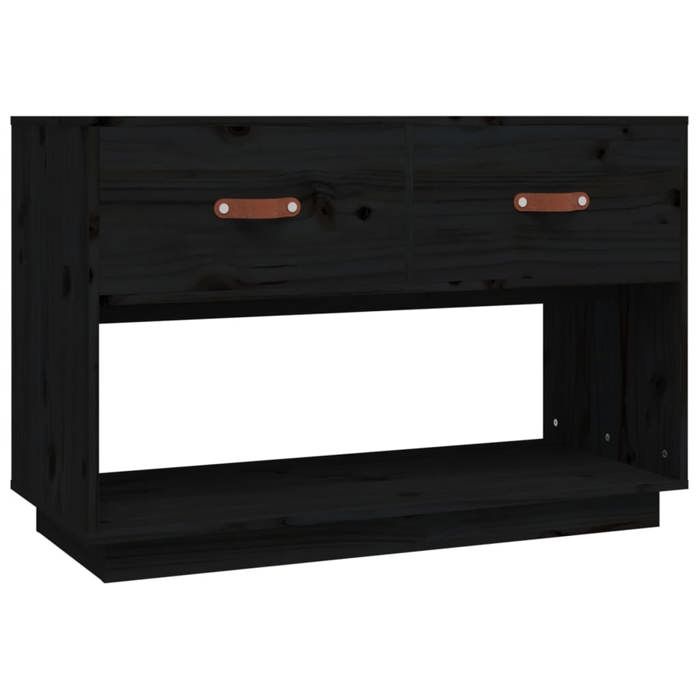 Printemps/été 2025 Meuble TV Noir - JM - Table de salon - 90x40x60 cm Bois de pin massif EU2916