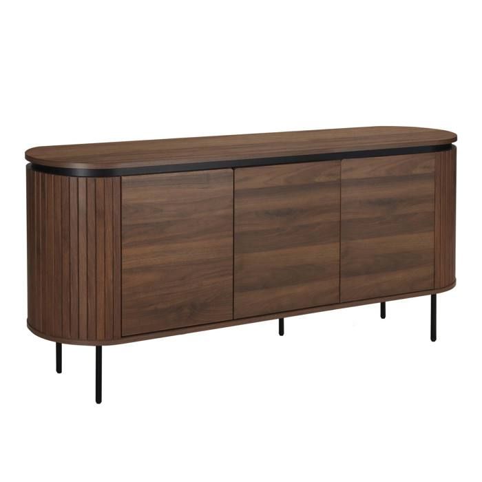 Buffet 3 portes moderne rectangulaire L160 cm bois foncé Hemera - Oviala Buffet 3 portes moderne rectangulaire L160 cm bois foncé Hemera - Oviala