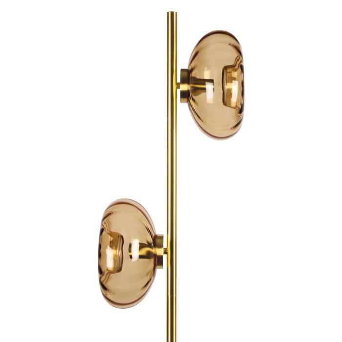 OSRAM Lampadaire en verre doré Decor verre ambré en métal doré version 2xE14 effet lumineux spécial
