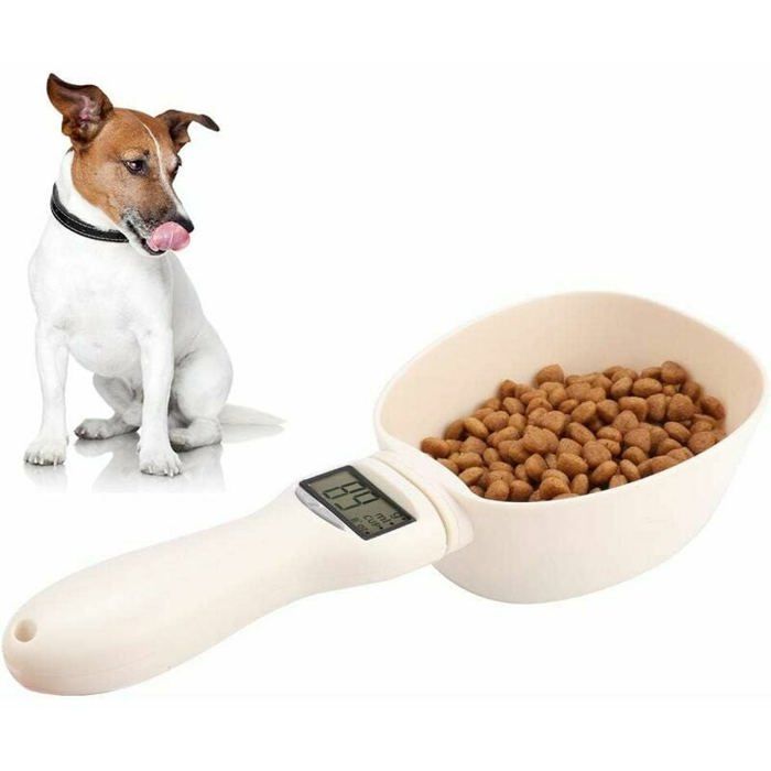 Comparer les prix de Cuillère doseuse pour chien Cuillère de pesée avec écran LCD Convient aux croquettes chien chat lapin oiseau Label