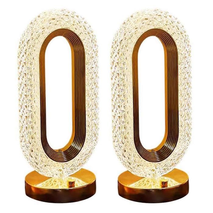 Lampe de table LED portable rechargeable à commande tactile veilleuse à intensité variable pour chambre salon et décor2pcs