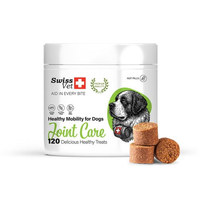 Complément Alimentaire pour Chien - SwissVet - Soutien Articulaire - Arthrose - 120 Bouchées Naturelles Complément Alimentaire pour Chien - SwissVet - Soutien Articulaire - Arthrose - 120 Bouchées Naturelles