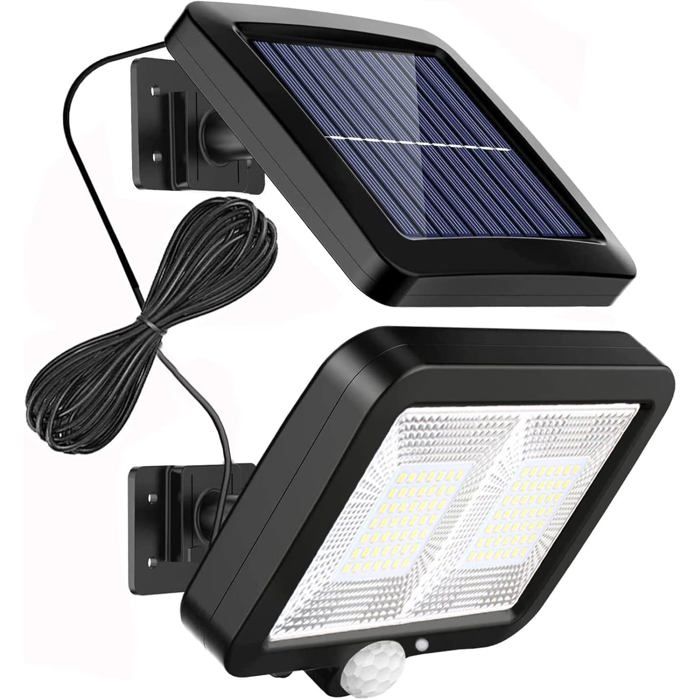 Projecteur Solaire - ULISEM - 98 LED - Détecteur de Mouvement - Étanche IP65 - Batterie 2000 mAh