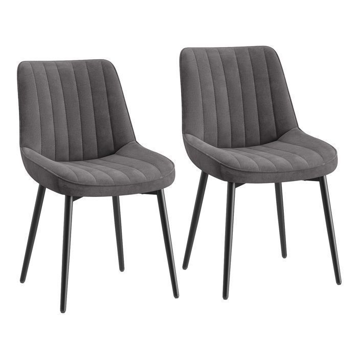 COLAMY – Lot de 2 chaises design : élégance confort et qualité pour sublimer votre salle à manger-gris