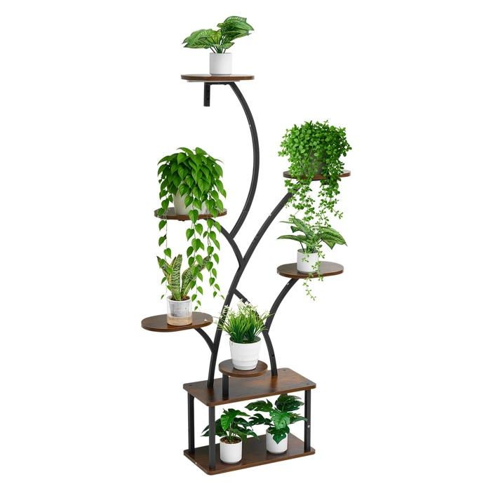 Étagère à plantes dintérieur - DUOKU - SSPS-01-EU - 8 niveaux - Lampes croissance 3×LED (10 niveaux) - Hauteur 157 5 cm