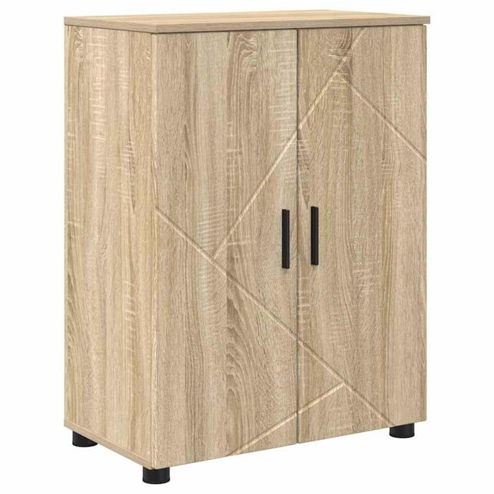 Armoire de salle de bain - vidaXL - Chêne Sonoma - Bois dingénierie - 60x35x80 cm - 3 étagères - 2 portes