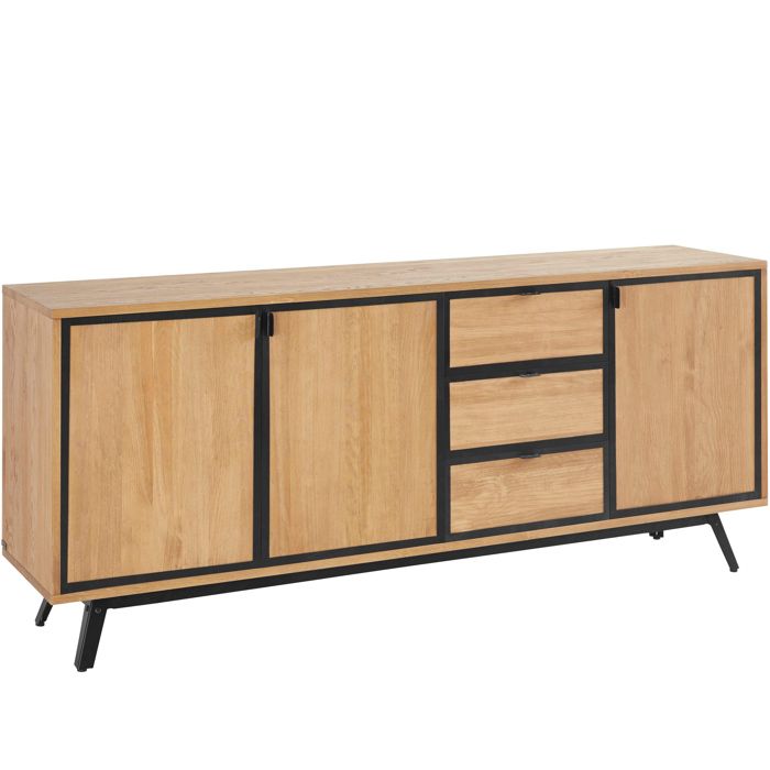Malu-bahut Avec 3 Portes Et 3 Tiroirs En Nature / Pin