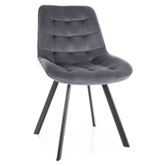 Chaise - Meubles&Design - Chaise LOUPI velours gris matelassé pivotante avec piètement noir mat contemporain Chaise - Meubles&Design - Chaise LOUPI velours gris matelassé pivotante avec piètement noir mat contemporain