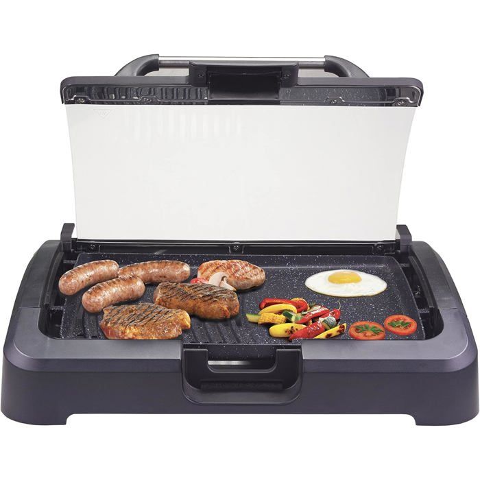 90.871 Barbecue Electrique Avec Couvercle - Grille Barbecue Antiadhésives Amovibles Des Grills 2200 W[GA573]