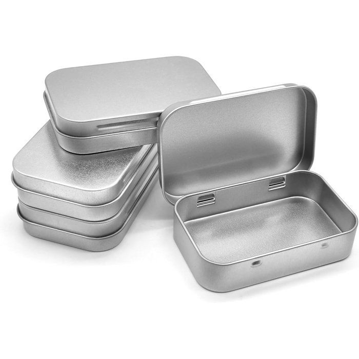 Lot de 4 boîtes en fer - Boîte de rangement - Boîte portable - Boîte à bijoux - Boîtes rectangulaires en métal