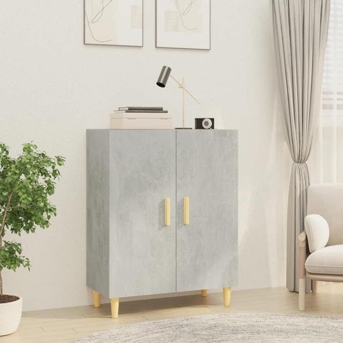 Buffet - Bahut/Commode couloir Gris Magnifique Buffet Gris béton 70x34x90cm - bois dingénierie CL2296883