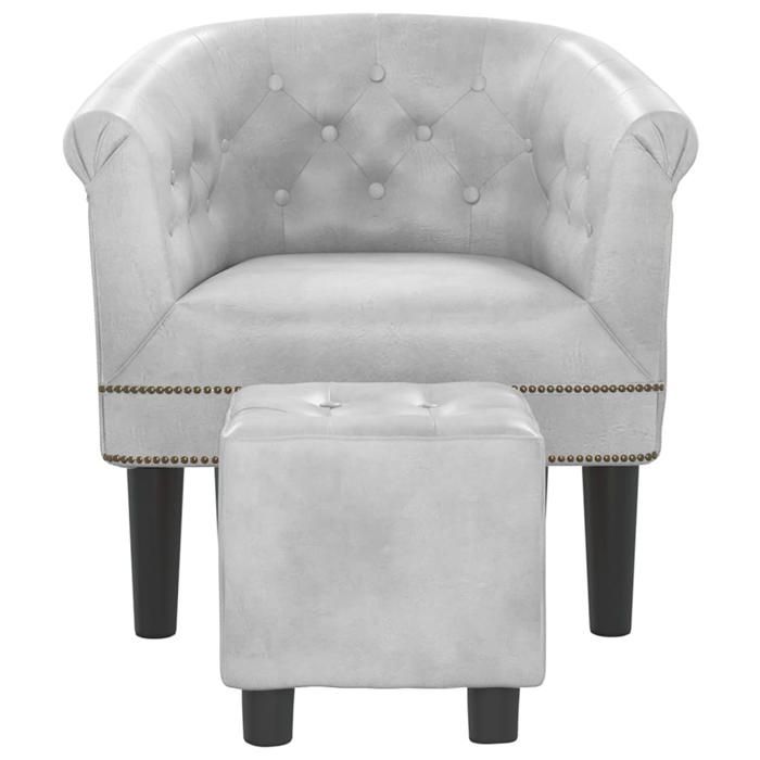 Chaise Relaxant/Fauteuil(Adolescent/adulte) - Ergonomique∬érieur - avec repose-pied argenté similicuir - Taille totale:70x56x68cm