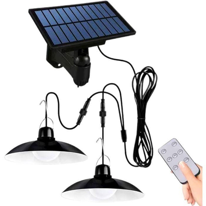 Suspension solaire pour abri jardin - Nosheir - Double éclairage télécommande étanche