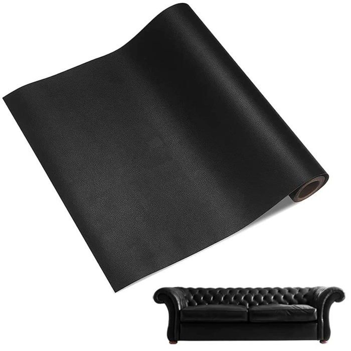 Rouleau adhésif cuir - EVERWOL - 60x137 cm - Simili cuir PU - Auto-adhésif - Imperméable - Réparation canapés