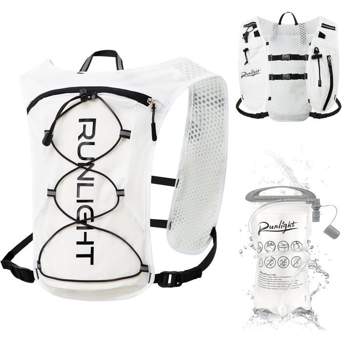 Gilet de course hydratation - Unbrand - Unisexe - Poche à eau 1 5 L - Réglable - Respirant - Réfléchissant