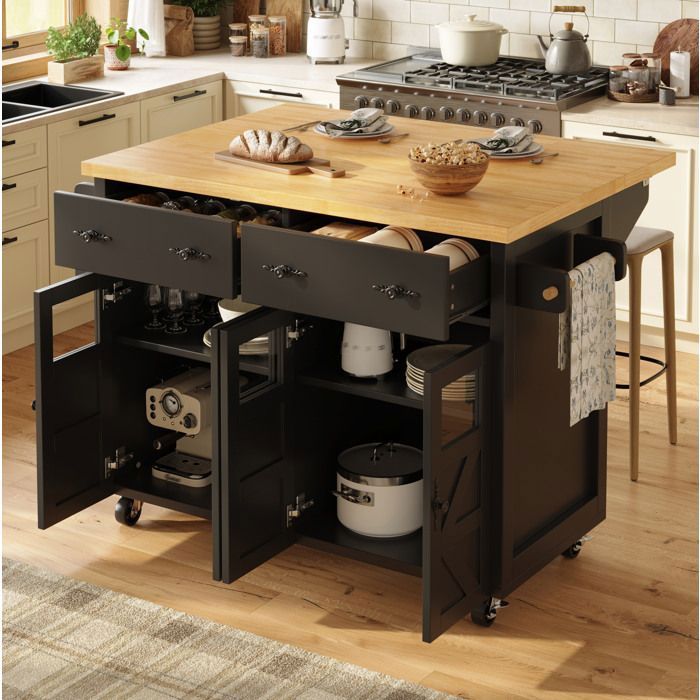 MEULVA Buffet bas de cuisine 140 x 73 x 93 5 cm noir en MDF avec plateau extensible 4 tiroirs 4 portes vitrées