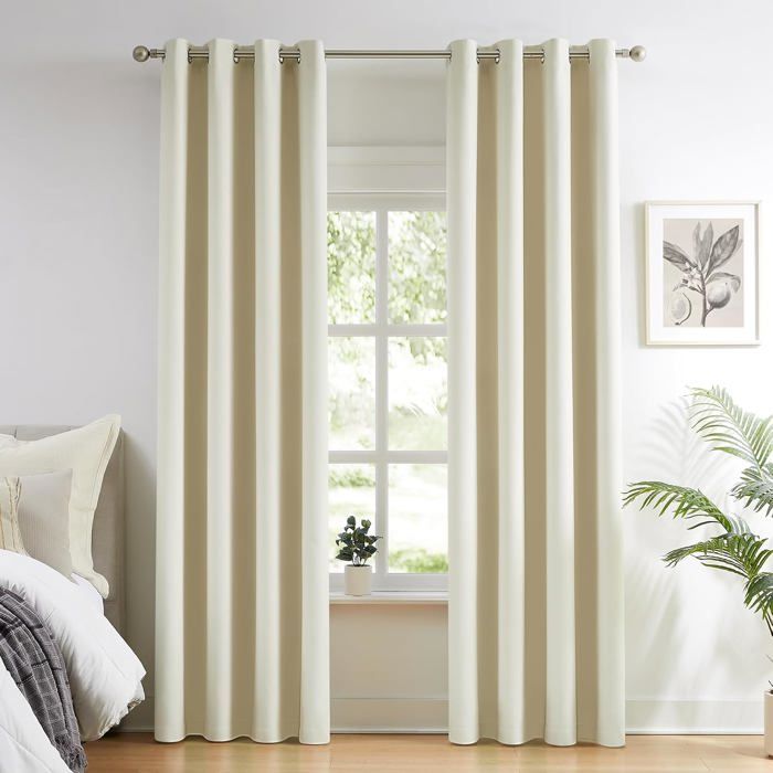 Lot De 2 Rideaux Occultants Pour Chambre À Coucher Et Salon Rideaux Occultants En 100 % Coton Pour Salon Isolation Thermiq[RO1406]