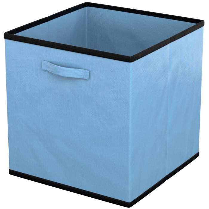Lot de 6 boîtes de rangement pliables en tissu bleu 26 7 x 26 7 x 28 cm - cubes 20 L multifonction pour armoire et étagère