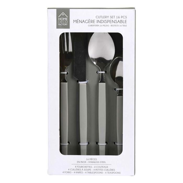 Ensemble de couverts Lino Grey 16 pièces