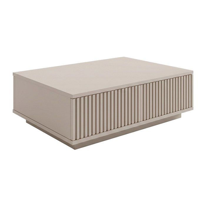 Table basse avec 2 portes - Beige - EROLYA