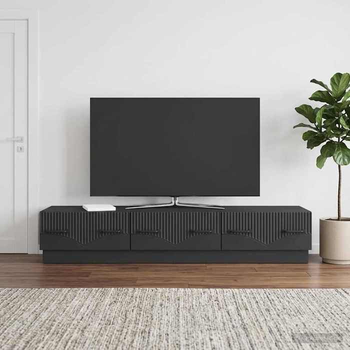 Basboard salon VIDAXL Meuble HIFI avec tiroir Noir 147 x 34 5 x 27 cm Bois dingénierie[6946]
