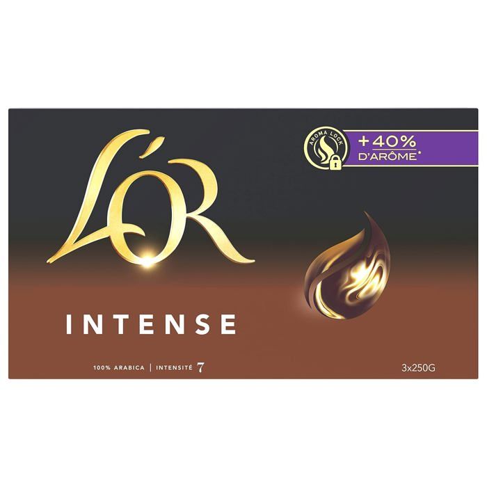 Café Moulu Intense - Intensité 7 (3 X 250G) 100% Arabica Café Moulu Intense - Intensité 7 (3 X 250G) 100% Arabica
