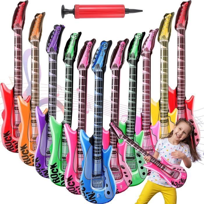 Ensemble D'instruments Gonflables Pour Enfants, Jouets De Fête, Ballons Musicaux, Guitares De Simulation, Saxophones, Microphones, 3 Pièces, 12 Pièces