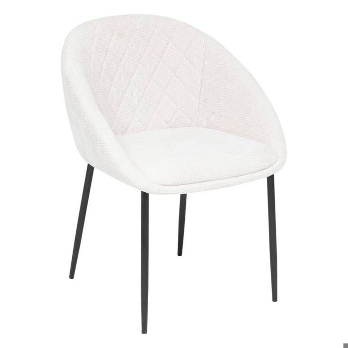 Atmosphera Chaise Slano Velours Jaune Ocre - Pieds Acier Noir Confortable Pour Salon, Cuisine Et Bureau
